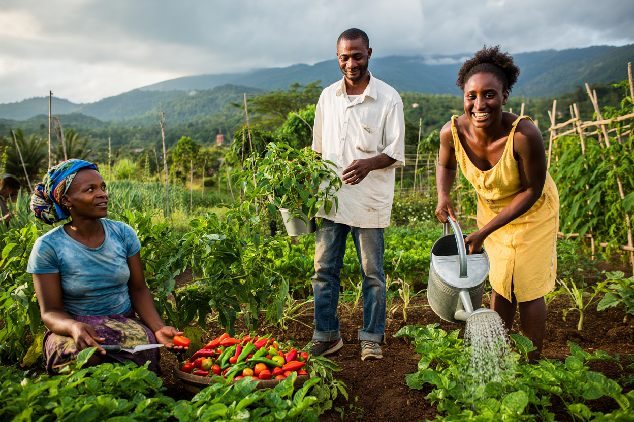 Jardin maraîcher en Haïti — projet agricole de la Fondation DDI